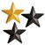 Black and Gold Plastic Stars (3 Stars Per Package)