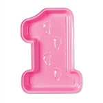 Plastic Baby's 1st Birthday Tray (pink)