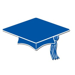 Blue Mini Grad Cap Cutouts