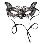 Faux Red Rhinestones Masquerade Mask