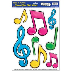 Neon Musical Notes Peel N Place (8/sheet)