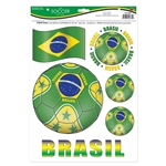 Brasil Soccer Peel 'N Place (6/Sheet)