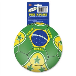 Brasil Soccer Ball Peel 'N Place (1/Sheet)