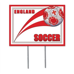 England Soccer Plastic Yard Sign