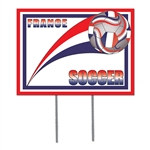 France Soccer Plastic Yard Sign