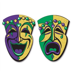 Jumbo Glittered Comedy & Tragedy Faces (2/Pkg)