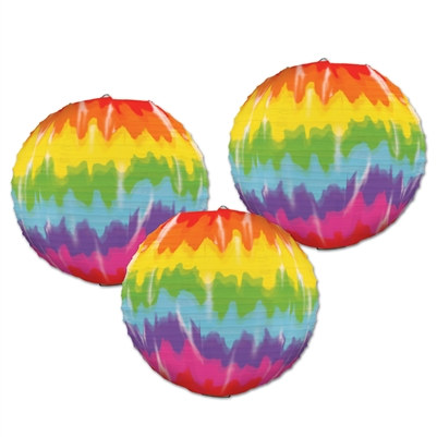 Tie Dye Paper Lanterns (3 Paper Lanterns Per Package)