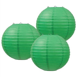 Green Paper Lanterns (3/Pkg)