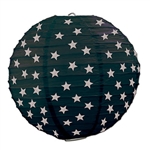 Black Paper Lanterns with Printed Silver Stars (3/Pkg)