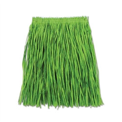 Green Adult Mini Paper Raffia Hula Skirt (1/Pkg)