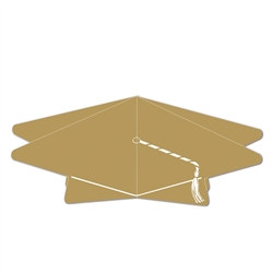 Gold 3-D Graduation Cap Centerpiece