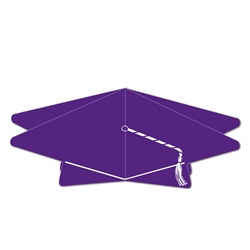 Purple 3-D Graduation Cap Centerpiece