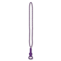 Purple Beads with Purple Bottle Opener (1/pkg)