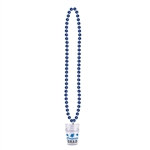 Blue Beads with Graduation Class Medallion (1/pkg)