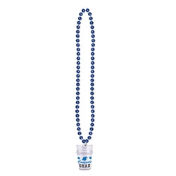 Blue Beads with Graduation Class Medallion (1/pkg)
