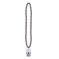 Black Beads with Graduation Class Medallion (1/pkg)