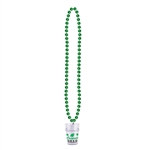 Green Beads with Graduation Class Medallion (1/pkg)
