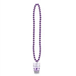 Purple Beads with Graduation Class Medallion (1/pkg)