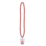 Red Beads with Graduation Class Medallion (1/pkg)