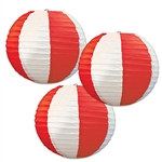 Red & White Stripes Paper Lanterns