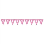 1st Birthday Pennant Banner (Pink)