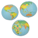 Throw an international party or just celebrate the entire world by decorating with this Globe Paper Lantern at your party! This hanging decoration is sure to catch the eye of all your guests. It measures 15.5 inches and comes one per package.