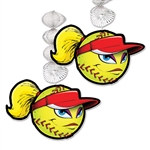 Celebrate your victory and throw the team a party. Decorate your party area or locker room with these Softball Danglers.  Two (2) 30 inch long Softball Danglers come per package and are made from cardstock and foil material. Printed on both sides.