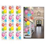 The Balloon Party Panels are made of thin clear plastic with a variety of colorful balloons printed on them. They measure 12 inches wide and 6 feet long. Contains 3 panels per package.