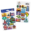 The Passport Stickers consist of different cities around the world. They are vibrant and can be used to decorate whatever you want! 2 sheets per package. A total of 24 stickers.