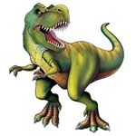 The Jointed Tyrannosaurus is made of cardstock and measures 4 feet 4 inches tall. It is completely assembled and fully jointed. One per package.