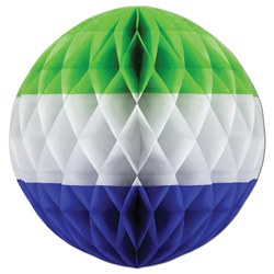Light Green, White, Medium Blue Art-Tissue Ball