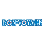 This Bon Voyage Streamer is blue like the ocean and two of the letters look like life preservers. Hopefully your friends won't need the life preservers, but they do add a nice touch to this decorative streamer. It measures 37 inches long.