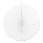 Create an elegant display when you hang these White Jumbo Accordion Paper Fans at an upcoming party. Contains two fans per package, with each fan measuring 48 inches when unfolded.