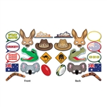 G'Day Mate! Our Australian Photo Fun Signs will make for some memorable photos! The package comes with 12 printed card stock pieces ranging from as small as 6.5 inches to as large as 11 inches.
