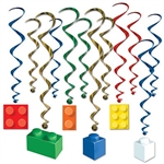 Brighten up the room with Building Block Whirls!  Add color and excitement to a classroom or partyHang them from the ceiling or around the room and they'll transform your home or classroom into a fun house!