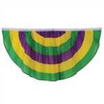 Add the rich traditional colors of Mardi Gras to your event, whether it's indoors or out with this Mardi Gras All-Weather Fabric Bunting.  Ready to hang, it measures 4 feet wide by 2 feet tall.  Reusable and easy to hang using attached grommets.