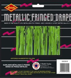 Green 2-Ply Metallic Fringe Drape
