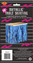 Blue 2-Ply Metallic Table Skirting