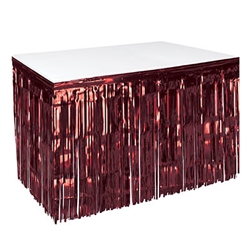 1-Ply Metallic Table Skirting - Burgundy