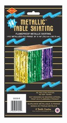 Mardi Gras 1-Ply Metallic Table Skirting