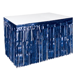 1-Ply Metallic Table Skirting - Navyv