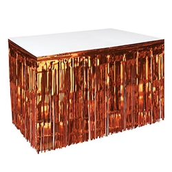 1-Ply Metallic Table Skirting - Orange