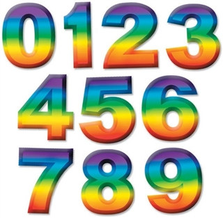 Multi-Color Plastic 3-D Number (Select Number)