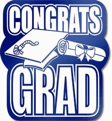 Blue Foil Congrats Grad Cutout, 13 in