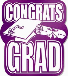 Purple Foil Congrats Grad Cutout