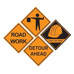 Construction Sign Cutouts (4/pkg)