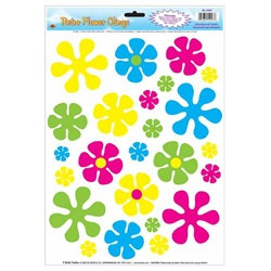 Retro Flower Window Clings (12/sheet)