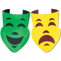 Comedy and Tragedy Faces, 18 inches (1/pkg)