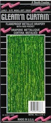 Green 2-Ply FR Gleam N Curtain Metallic Curtain