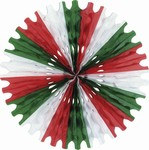 Red, White, and Green Art-Tissue Fan